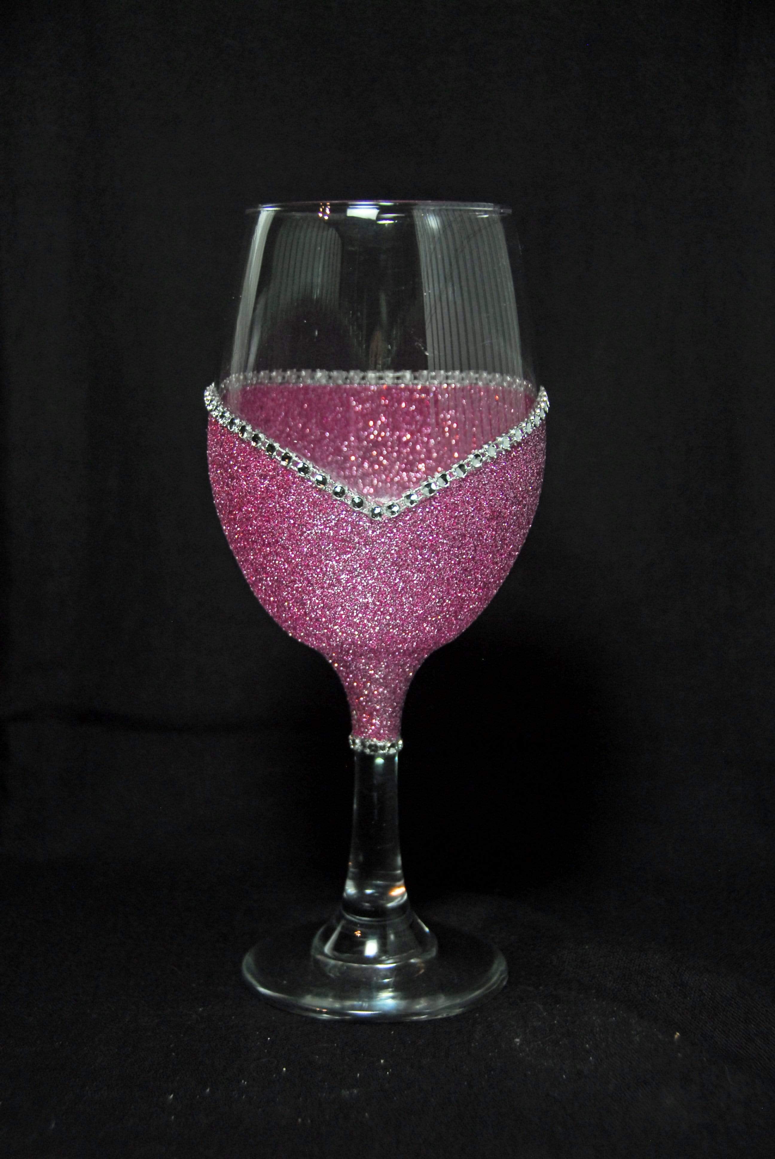 WineyBitches.Co - Wholesale Wine Glass - Bride (Wedding Rings Design) – Handmade Bling Wine Glass (Wedding Party Collection)5
