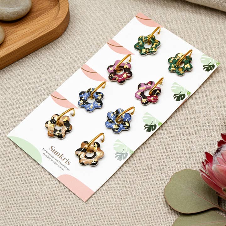 Leopard & Guldblomster Øreringe - Rustfrit Stål for engroshandel hos SUNKRIS