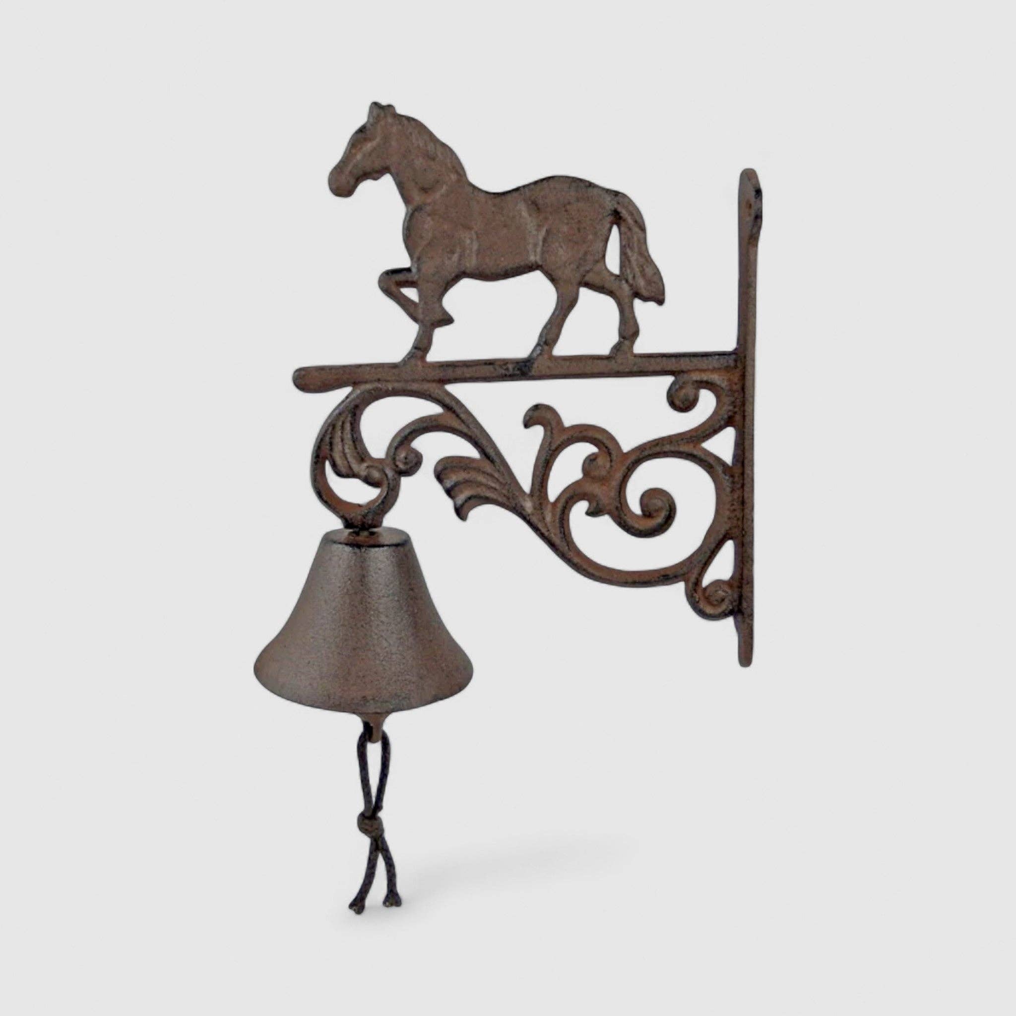 Iron & Blossom – Engroshandel Klokke – Rytterstøbejernshesteklokke, Rustik Bondegårdsdørklokke1