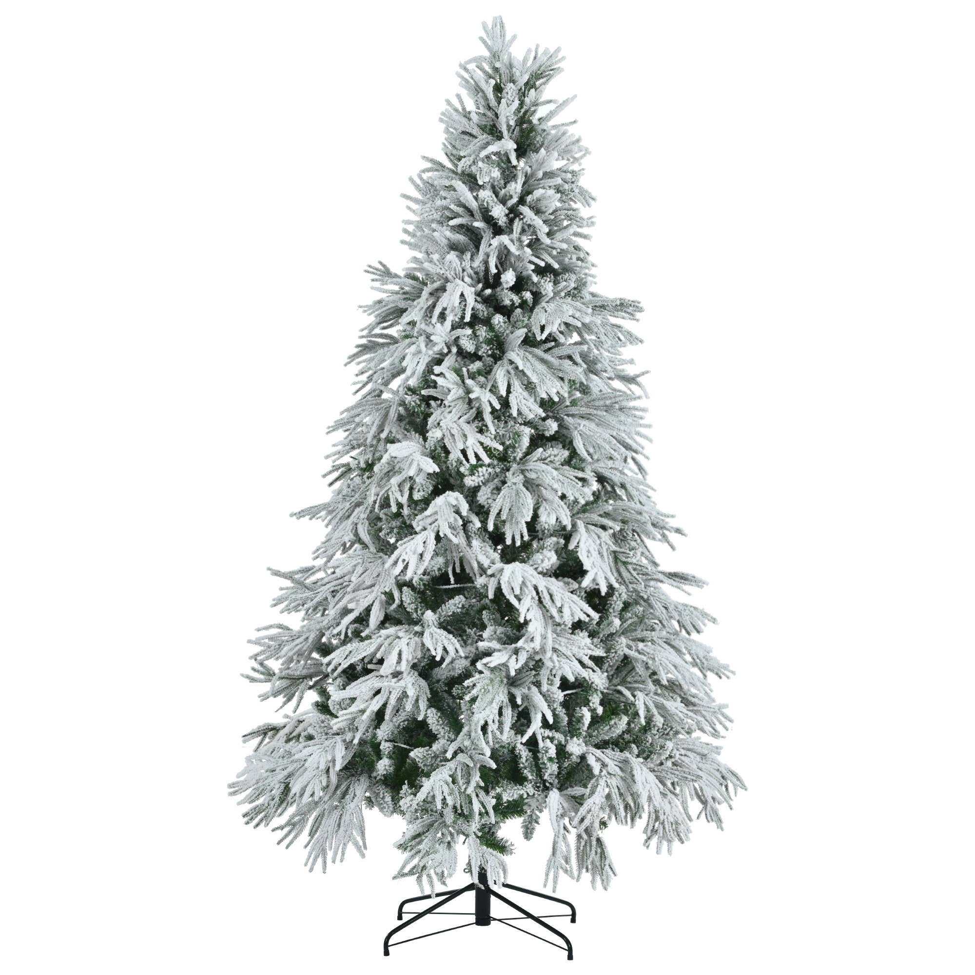 HomeRoots - Wholesale Artificial Christmas Tree - 7.5' Pre Lit Extra Full Frosted Pine Christmas Tree1