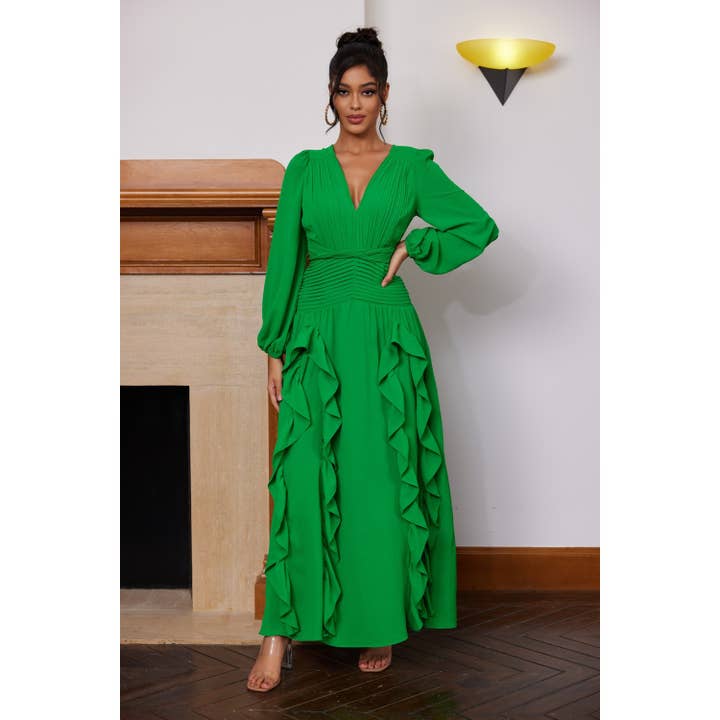 Maxikleid in Unifarbe für den Großhandel von Chicways