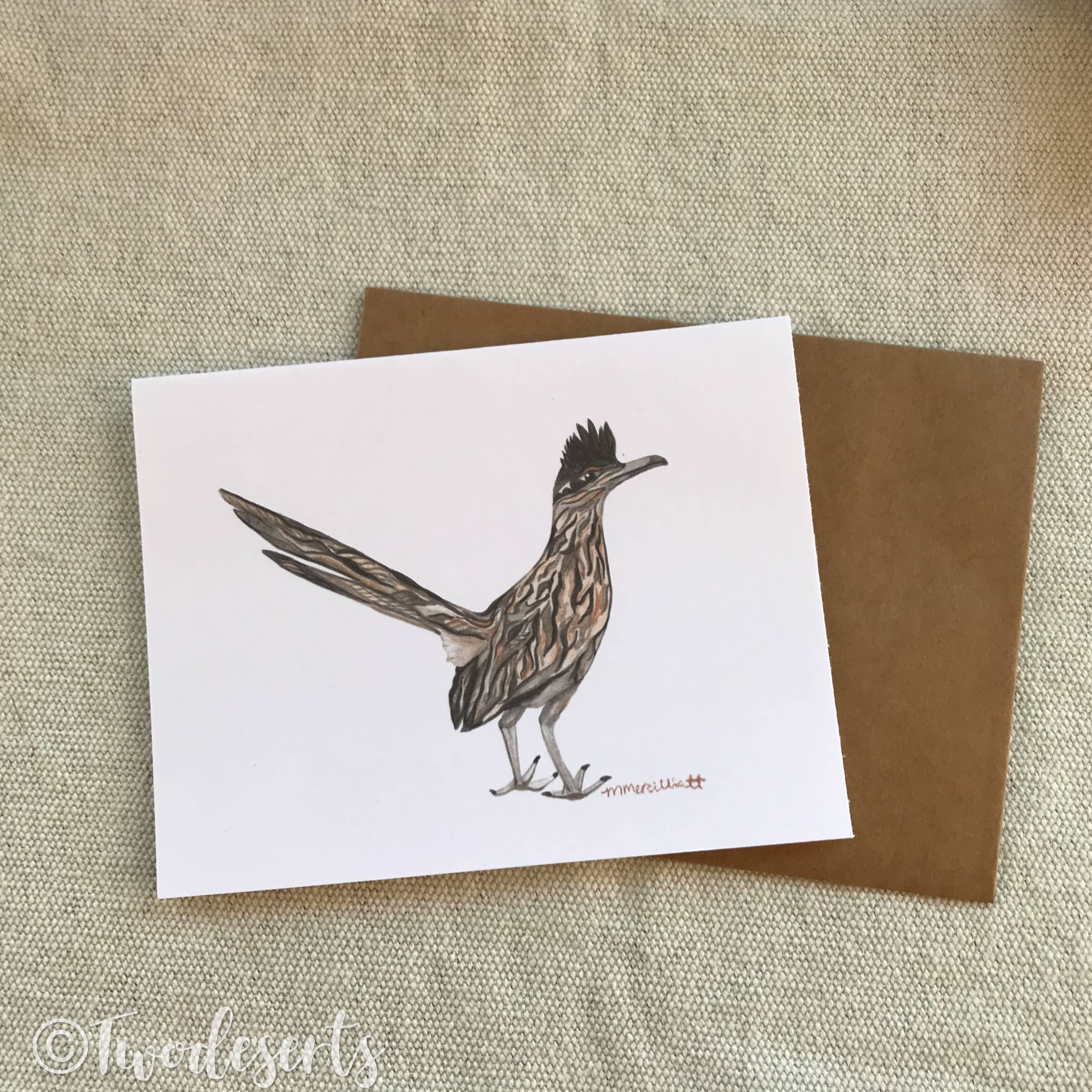 Two Deserts - Vente Carte de vœux classique - Carte de voeux Roadrunner - Intérieur vierge1