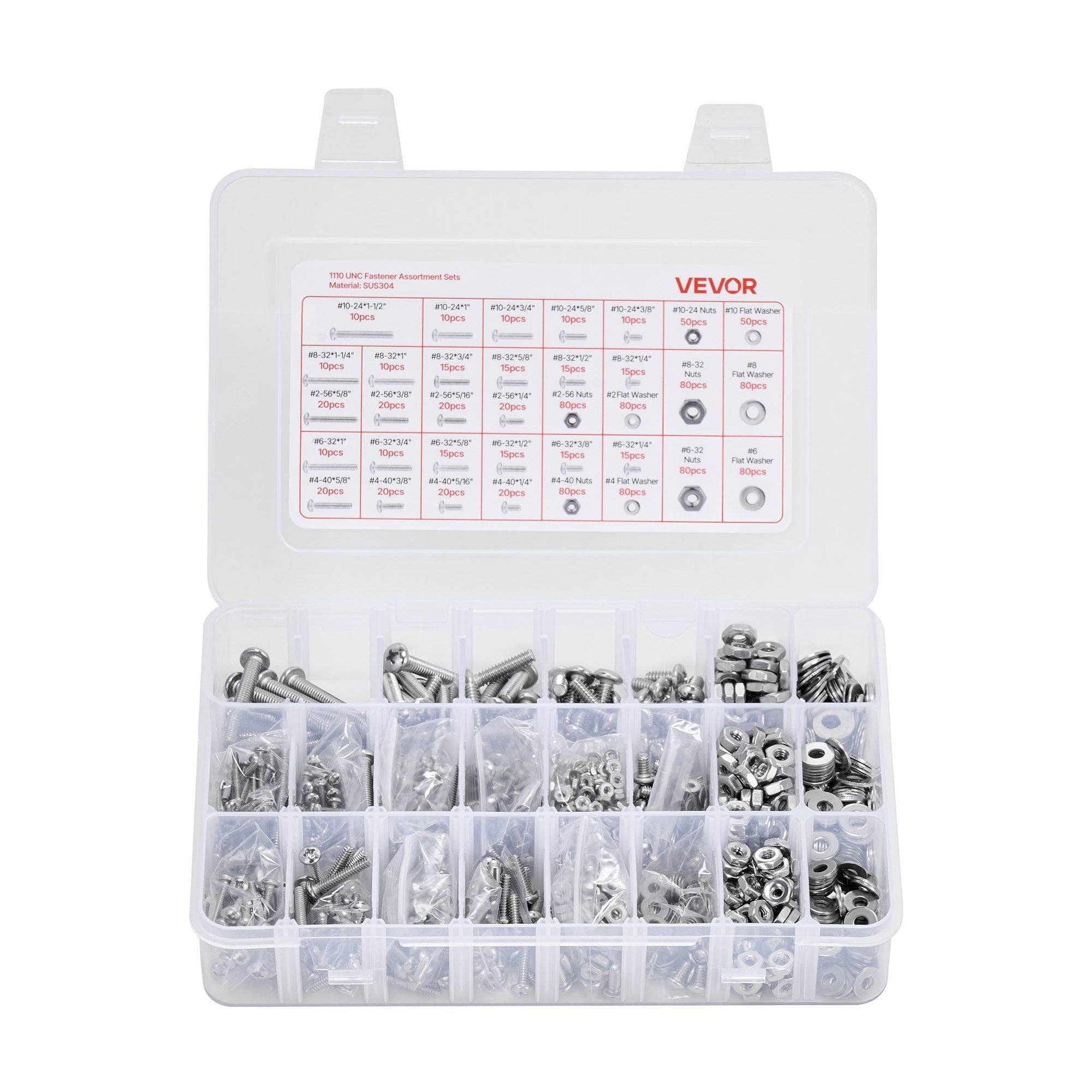 Naomi's Happy Place Shop - Wholesale Craft Tool - 1110 Pcs Bolts Nuts Assortment Kit Imperial Stainless Steel for Furniture0
