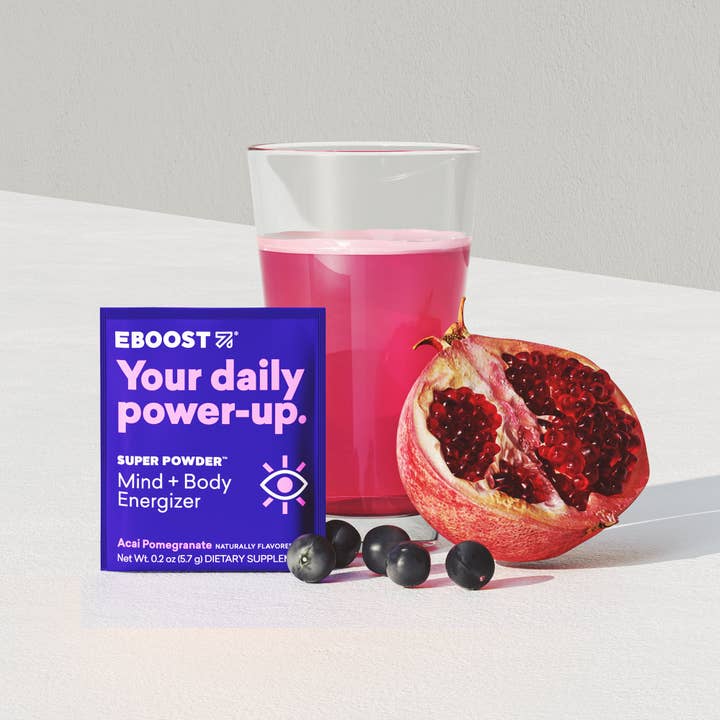 SUPER POWDER Acai Pomegranate Flavor Box for wholesale by EBOOST