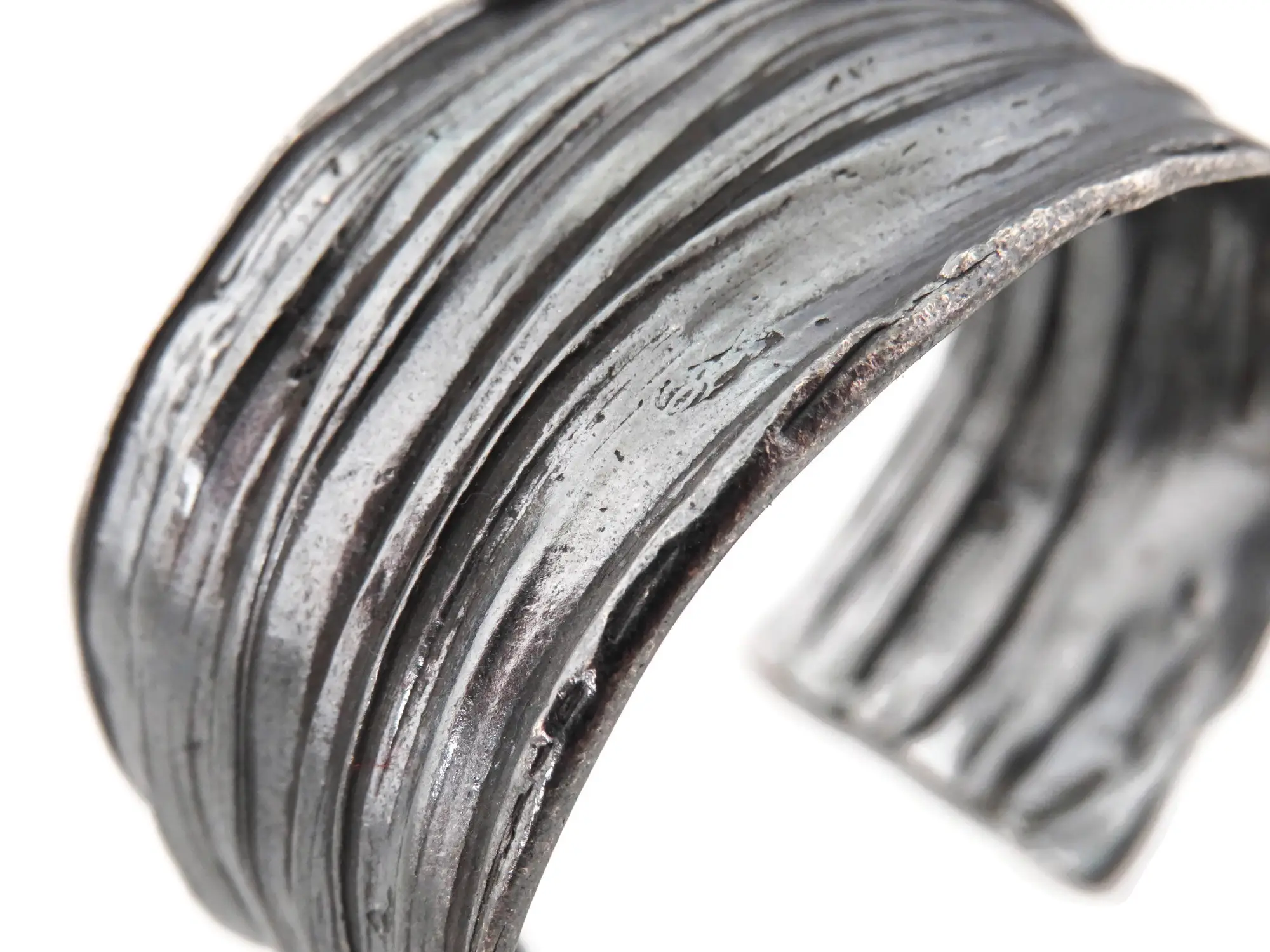 Kimya Joyas - Wholesale Cuff Bracelet - Wide Oxidized Silver Cuff Bracelet, Organic Black Jewelry4