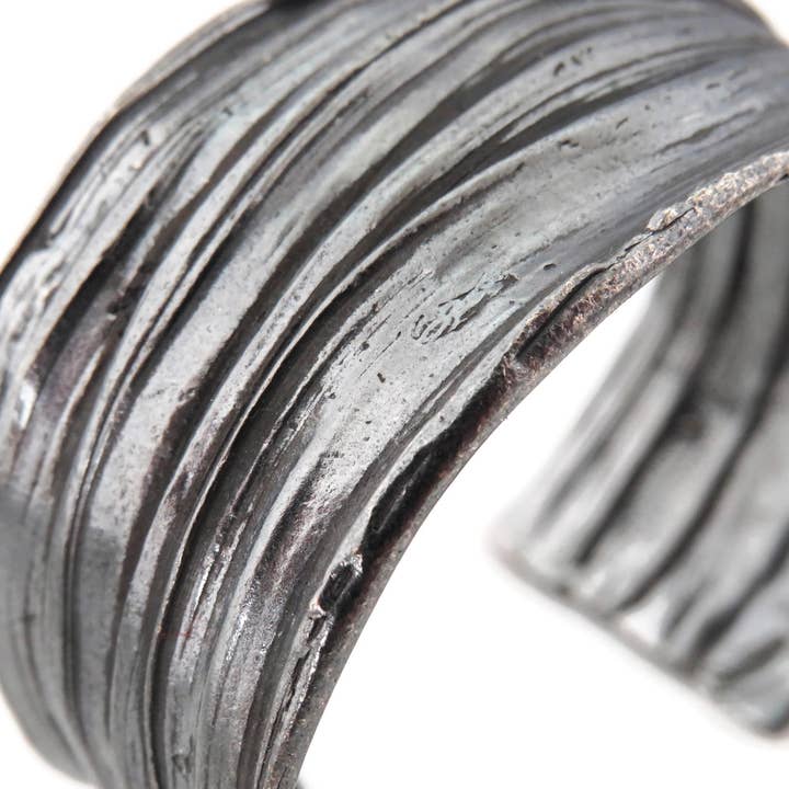 Kimya Joyas - Wholesale Cuff Bracelet - Wide Oxidized Silver Cuff Bracelet, Organic Black Jewelry4