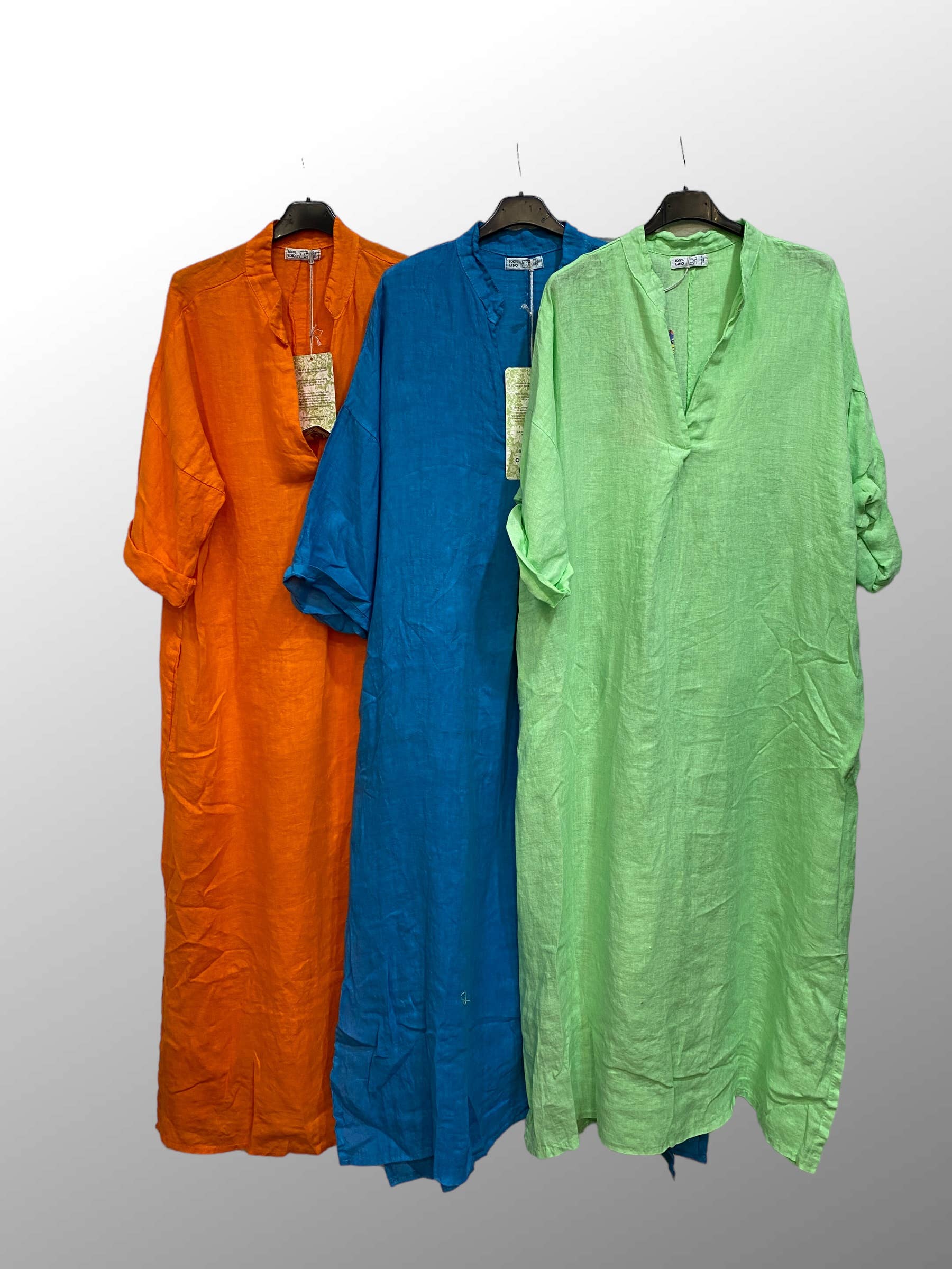 la maison des fibres naturelles – wholesale Klänning - Dam – Lång klänning med tunisisk krage 29340 i 100 % linne7