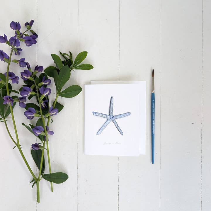 Finding Silver Pennies - Wholesale Everyday Greeting Card - Blue Starfish Note Card | Coastal Greeting Card2