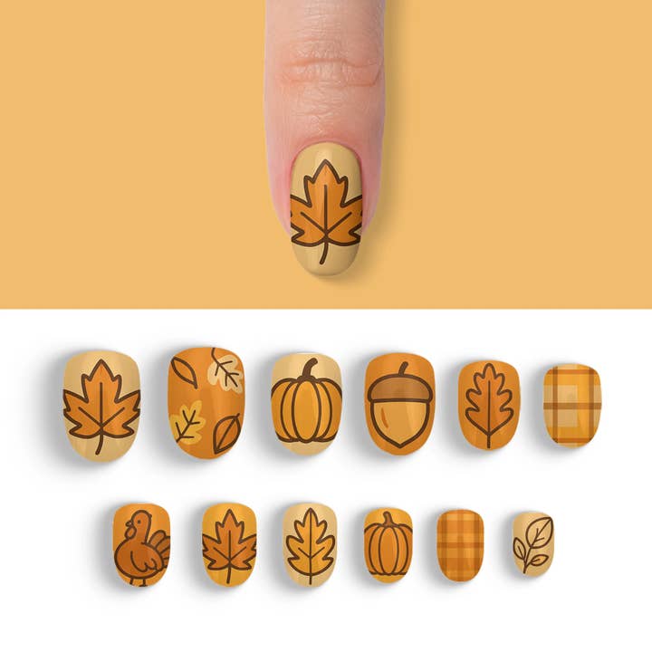 FYNE BODY - Wholesale Press-on/fake nails - Turkey Time Tan Thanksgiving Press-On Nails65