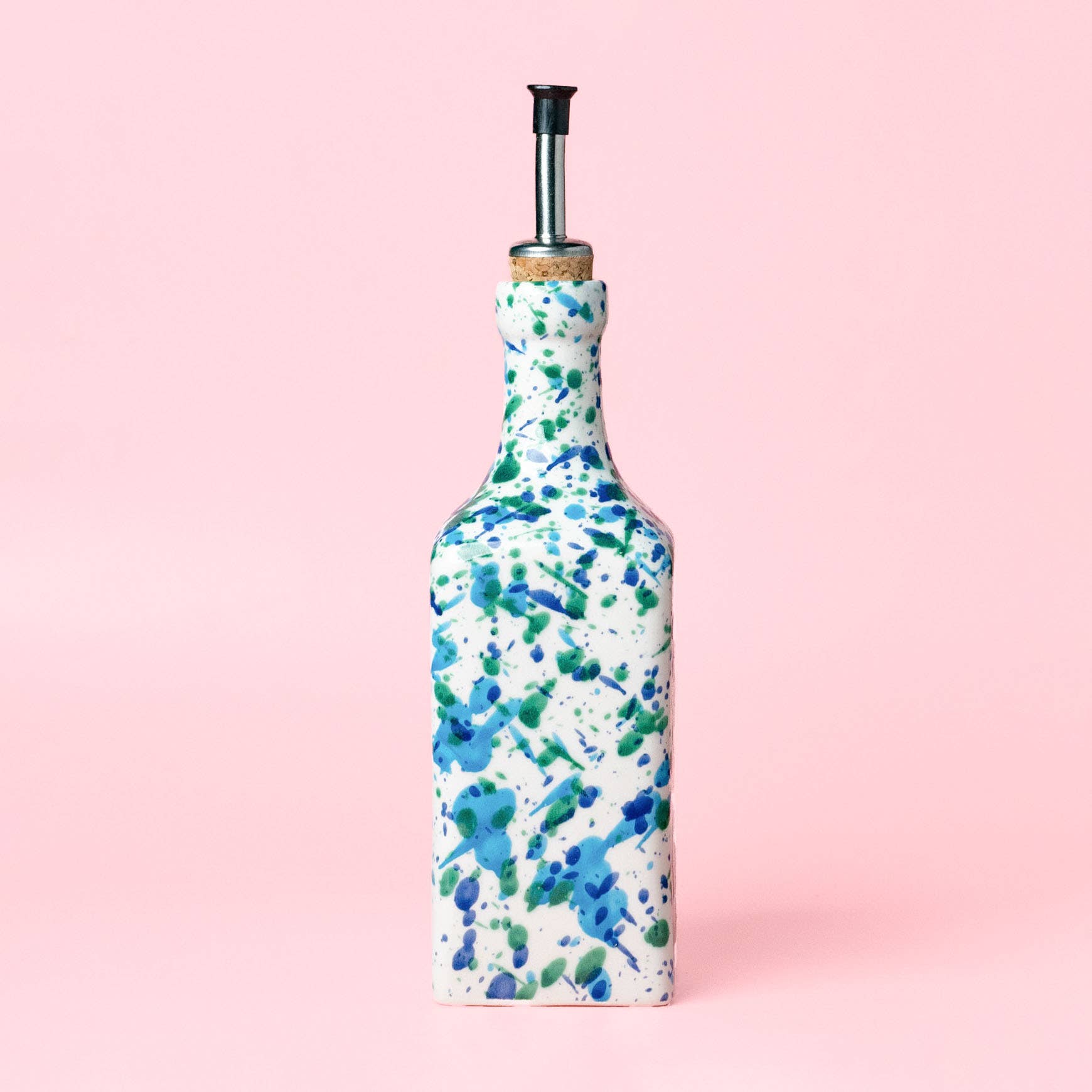 Alfar Tierra Cocida - Wholesale Oil/Vinegar Dispenser - Ceramic Oil Dispenser/475ml/Blue and green/CORAL2