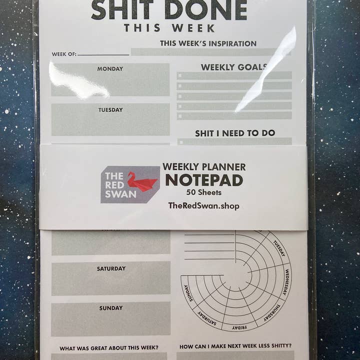 The Red Swan Shop - Vendita all'ingrosso Bloc notes - Cancelleria - Shit List - Agenda settimanale5