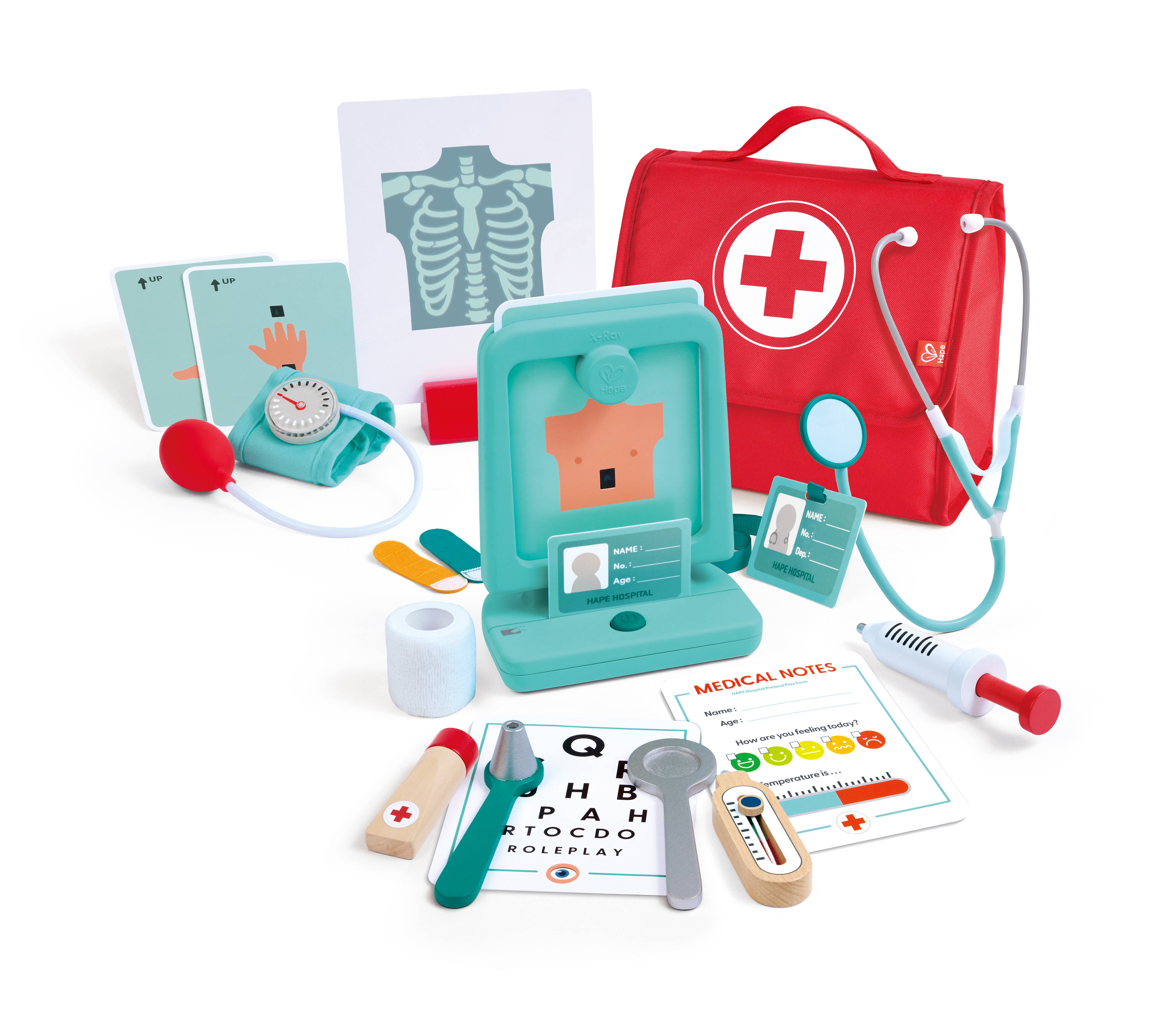Hape Toys - Vente Jouet en bois – enfant - Set médical du petit docteur