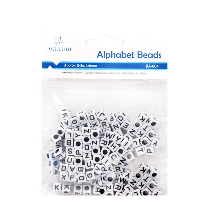 Angels Craft - Wholesale Beads - Alphabet Beads - Cube Shape (4 colors available)
