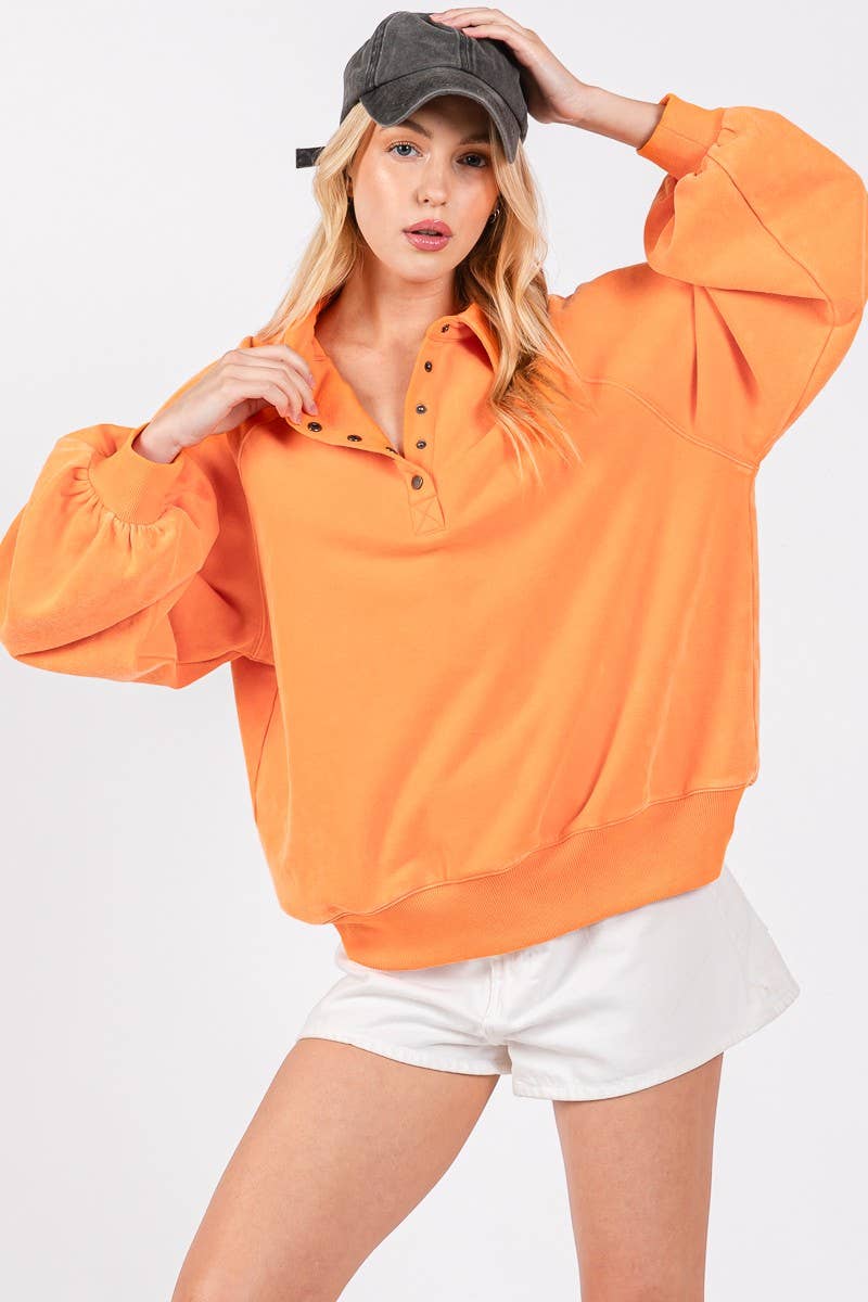 Sewn and Seen - Venta al por mayor Sudadera - Mujer - SUDADERA CON CUELLO A PRESIÓN CON LAVADO MINERAL9