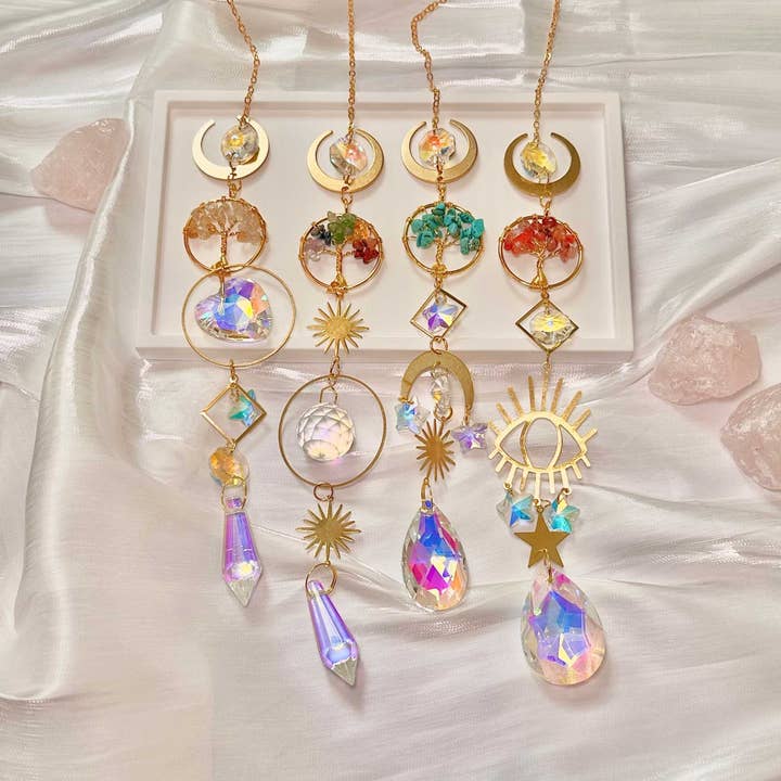 LilAryenne | Jewelry & Suncatchers - Vente Attrape-soleil - Attrape-soleil en cristal Tree of Life | Chakra Stones
