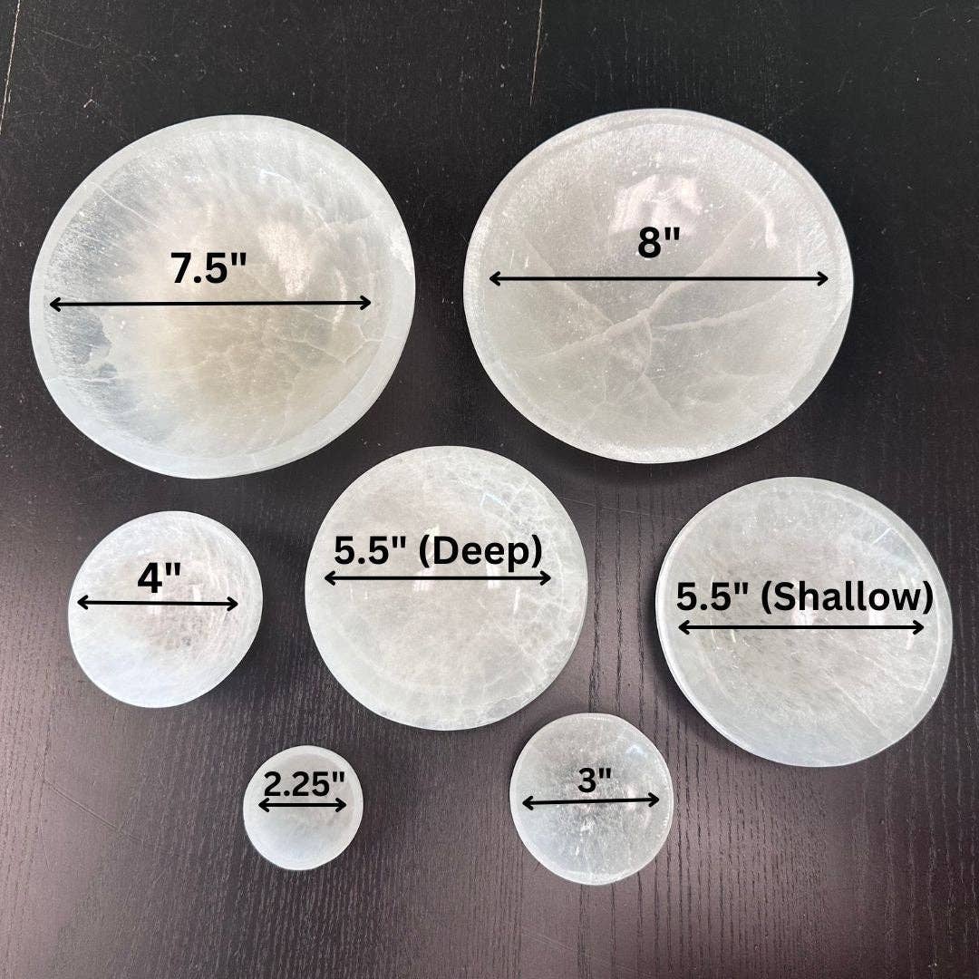 New Moon Beginnings - Wholesale Crystal Charging Plate - Selenite Bowls (10 Options!) Selenite Crystal Charging Bowls11