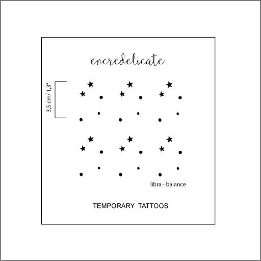 encredelicate - Vente Tatouages temporaires - Tatouage temporaire du signe astrologique de la Balance (lot
