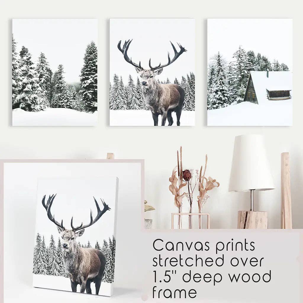 Art Lane - Wholesale Gallery Wall Set - Christmas Wall Art. Winter Forest, Log Cabin, Reindeer10