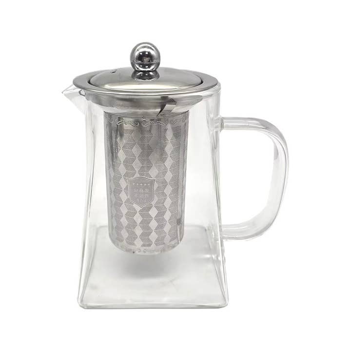 Tea People – wholesale Tea pot – 800ml Square Glass teapot with SS Infuser1
