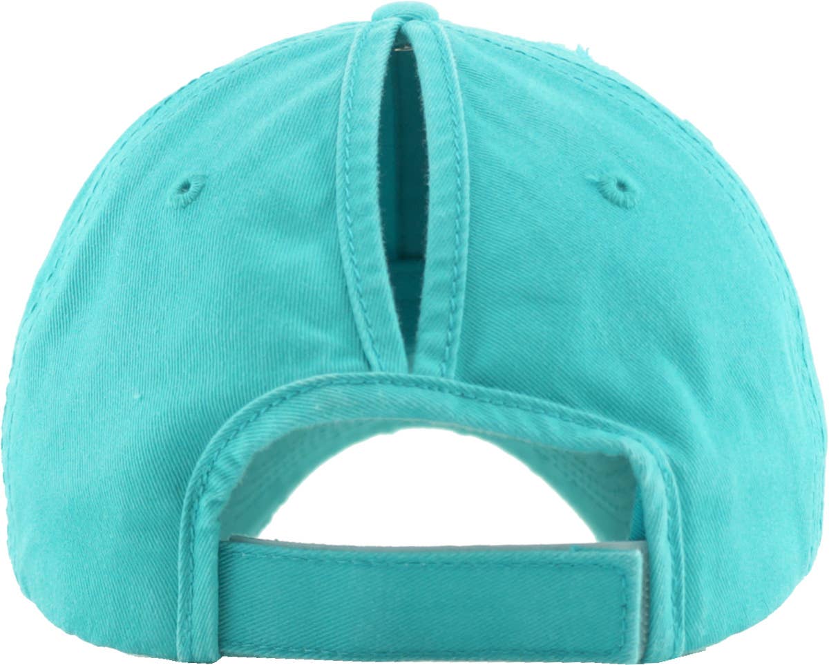 KBETHOS - Wholesale Ponytail Cap - Women's - Ponytail Washed Distressed Cotton Cap139