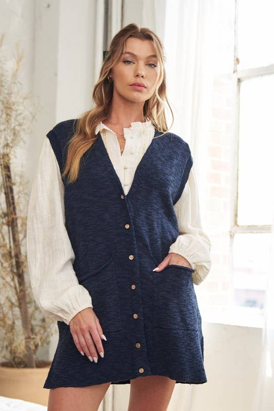 JADE BY JANE - Wholesale Sweater Vest - Women's - V-Neck Button Down Knit Sweater Vest3