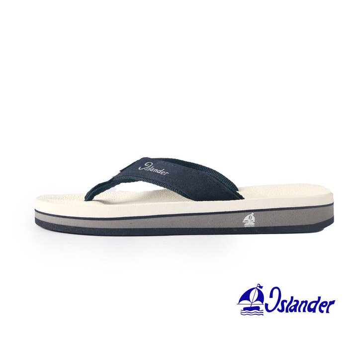 Islander Footwear & Apparel - Wholesale Flip flops – Unisex - Classic Original Sandals (Flip Flops) - Blue / White / Gray2