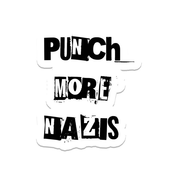 SlapPolitics Stickers - Wholesale Sticker - Punch More Nazis | Politics | Waterproof Bumper Sticker