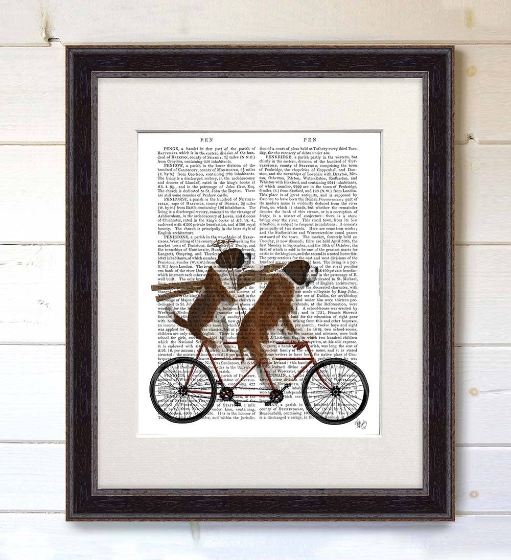 FabFunky Ltd - Wholesale Art Print - St Bernard Tandem Bike Dog Book Print / Art Print / Wall Art4