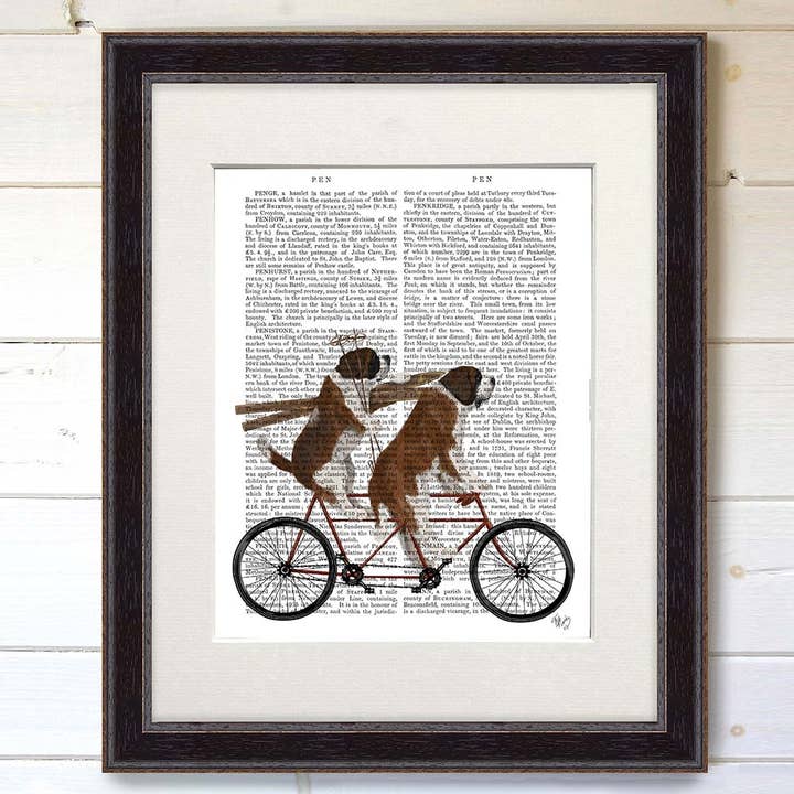 FabFunky Ltd - Wholesale Art Print - St Bernard Tandem Bike Dog Book Print / Art Print / Wall Art4