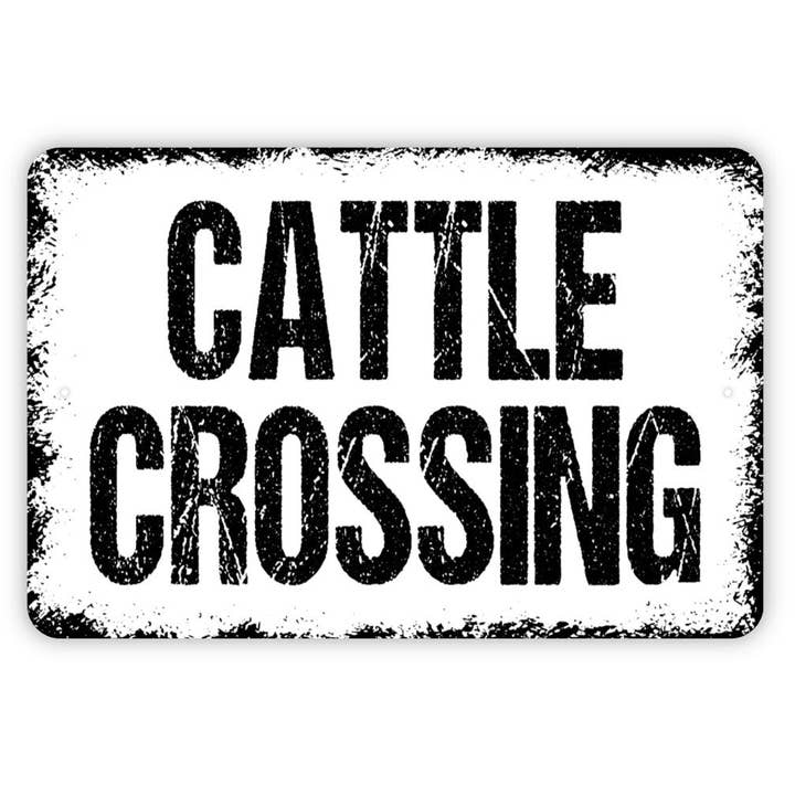Black Hills Wildwoods - Wholesale Sign - Cattle Crossing Sign - Farm Cow Metal Wall Art - Indoor or Outdoor