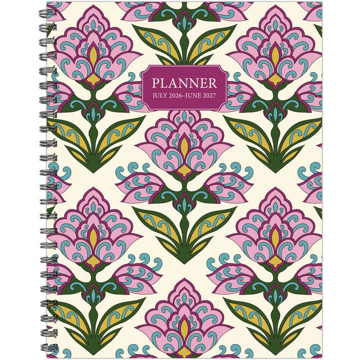 Tulpi Flowers Academic Year July 2026 - June 2027 8.5" x 11" Weekly Softcover Planner for wholesale by Willow Creek Press & Gifts