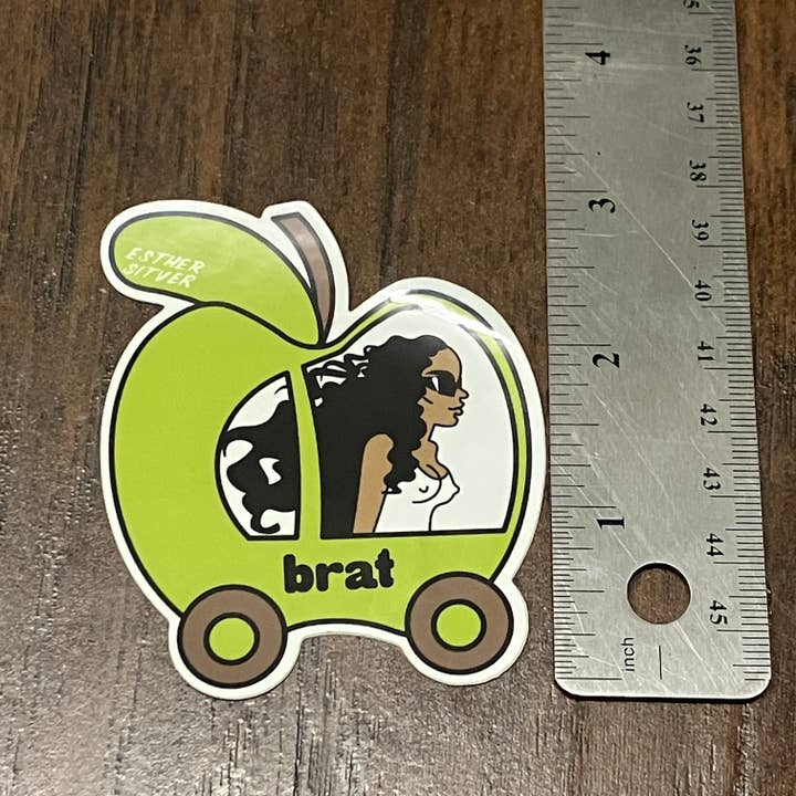 Esther Sketch - Wholesale Sticker - Charli XCX Brat Apple Sticker3