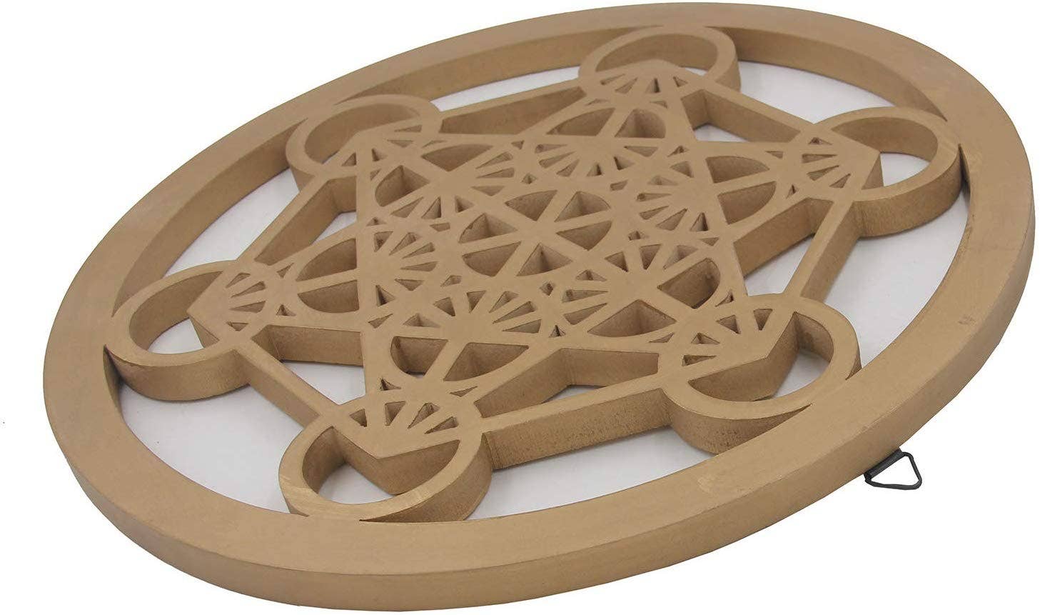 Lungta Imports - Vendita all'ingrosso Vasi - Grande Metatron Cube Sacred Geometry Decorazione da parete in legno artigianale da appendere (oro, 15,75 pollici)2