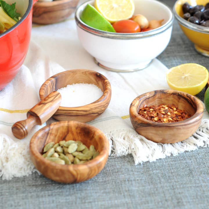 BeldiNest - Wholesale Bowl - Olive wood Spice Bowls - Set of 31