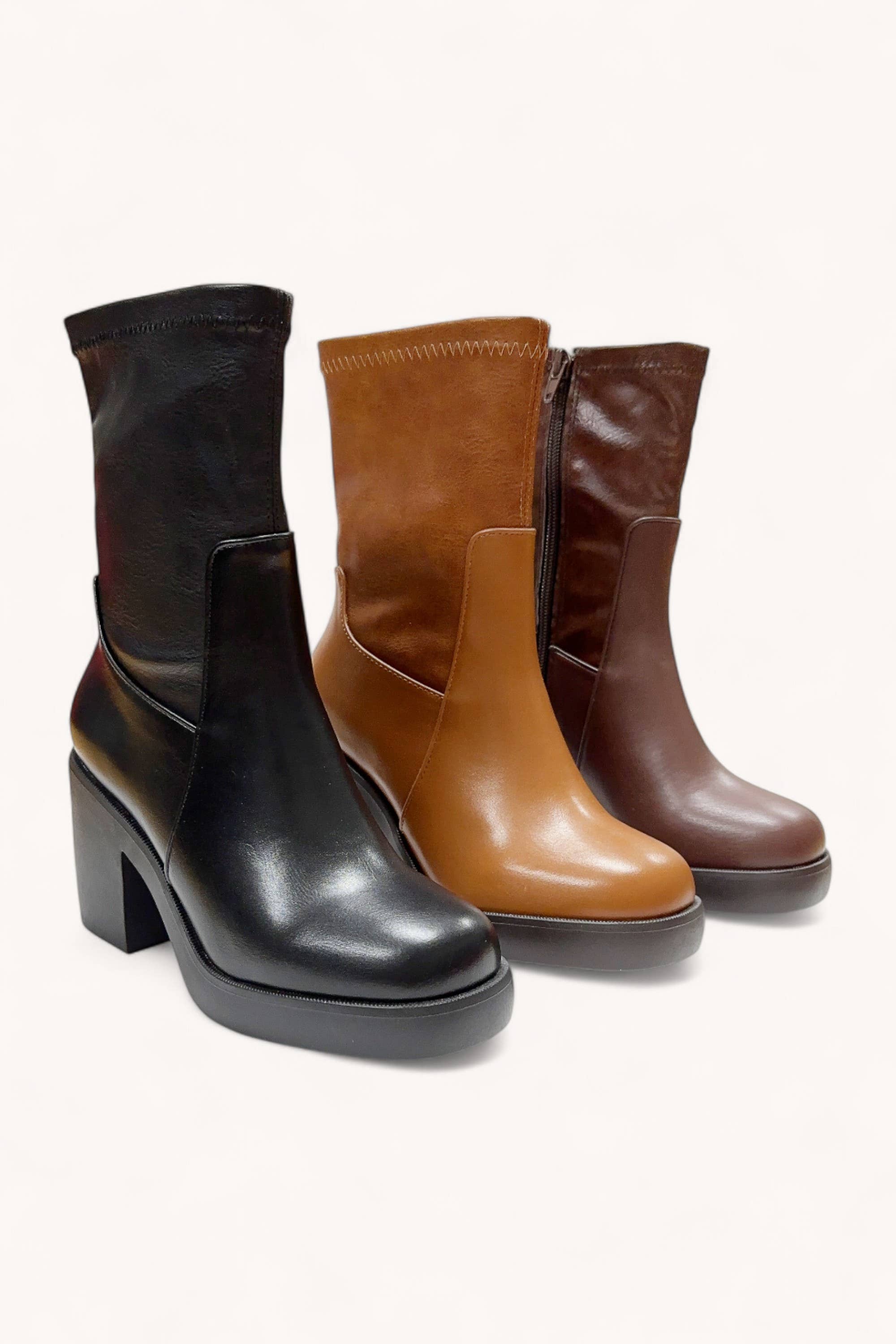 CCOCCI – Botins - Mulher por atacado – BOTINS DE PLATAFORMA MAZZA-1 COM PUNHO ELÁSTICO AJUSTADO NO TORNOZELO1