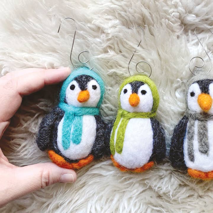 Sheep Farm Felt - Wholesale Ornament - Felt Penguin Ornaments | 1 or Set of 4