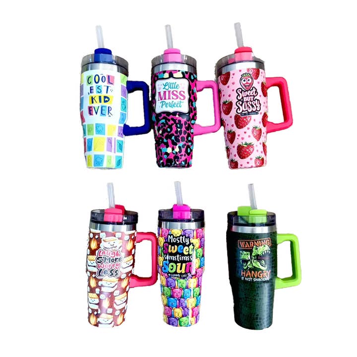 16 oz Insulated Kids Cup Assortment - 6/Pack for wholesale by Novelty Closeout