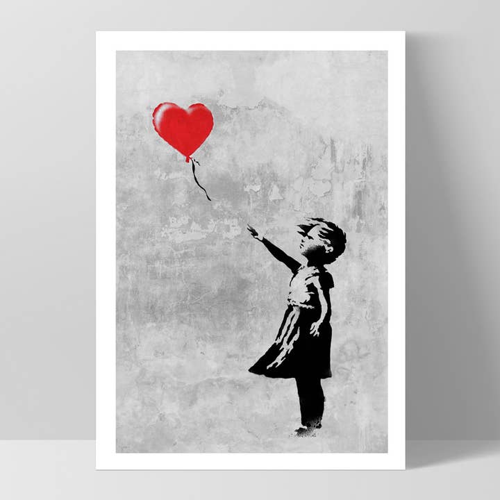 PRINT AND PROPER - Wholesale Art print - Girl with Red Balloon Wall Art. Street Graffiti Modern Print