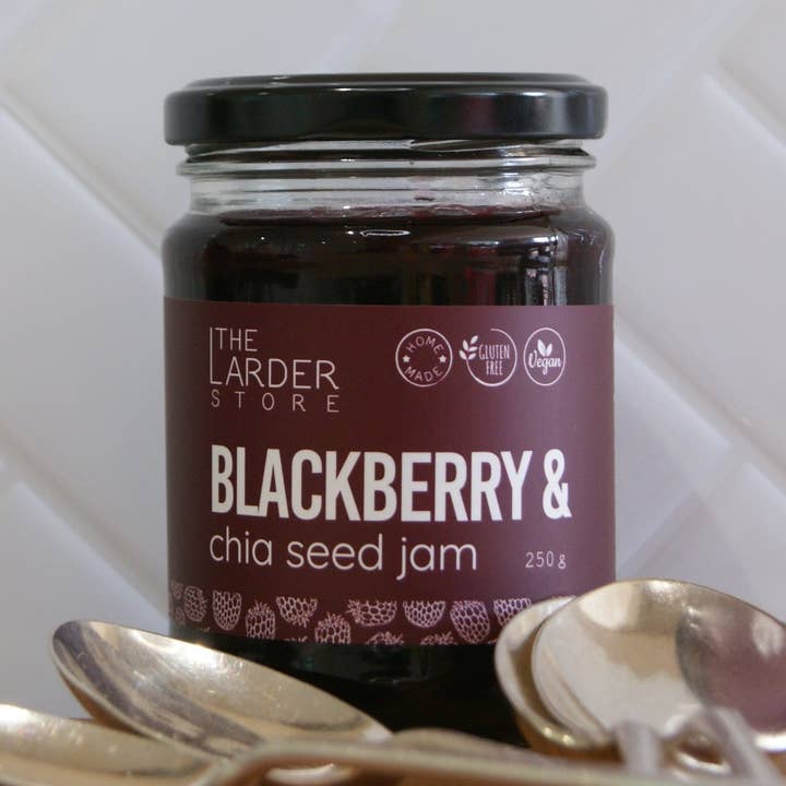 Blackberry & Chia Seed Jam "AWARD WINNING" for wholesale by The Larder Store