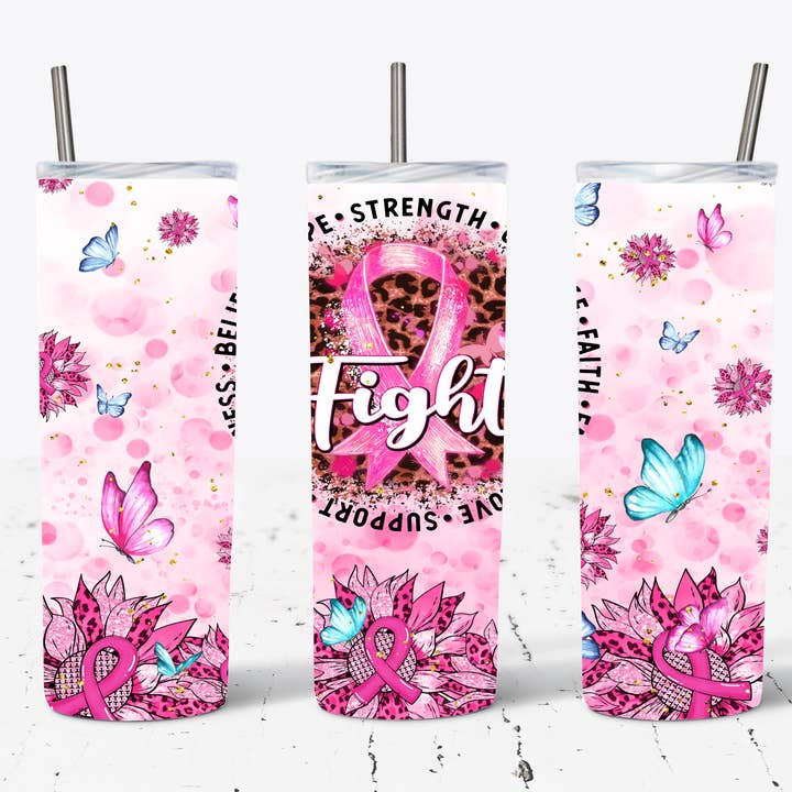 Gobelet pour cancer du sein pour la vente par BS Crafty Customs