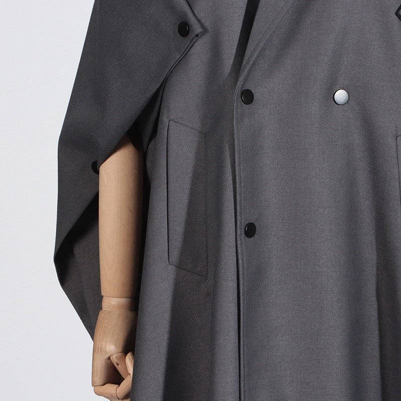GRIS Manteau long tendance uni en vente sur Faire5