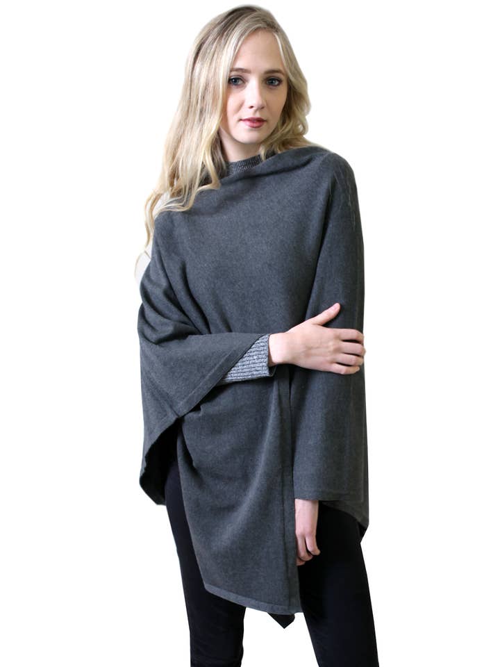 Viverano Organics - Wholesale Poncho - Women's - Women's Eco-Chic Poncho Sweater Knit Pullover (Organic)46