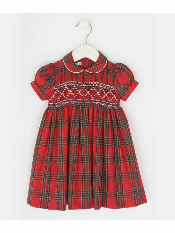 Baby pige kasketternet kjole med korte ærmer for engroshandel hos Julius Berger & Carriage Boutique