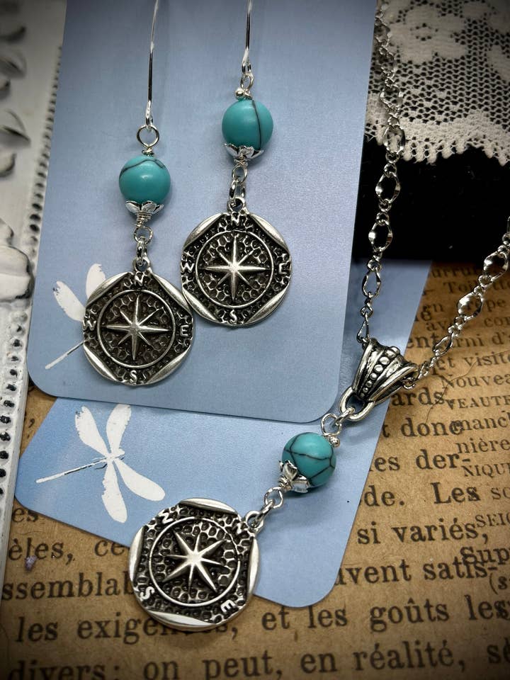 Kompas Rose Sølv for engroshandel hos Catie Raymond Designs