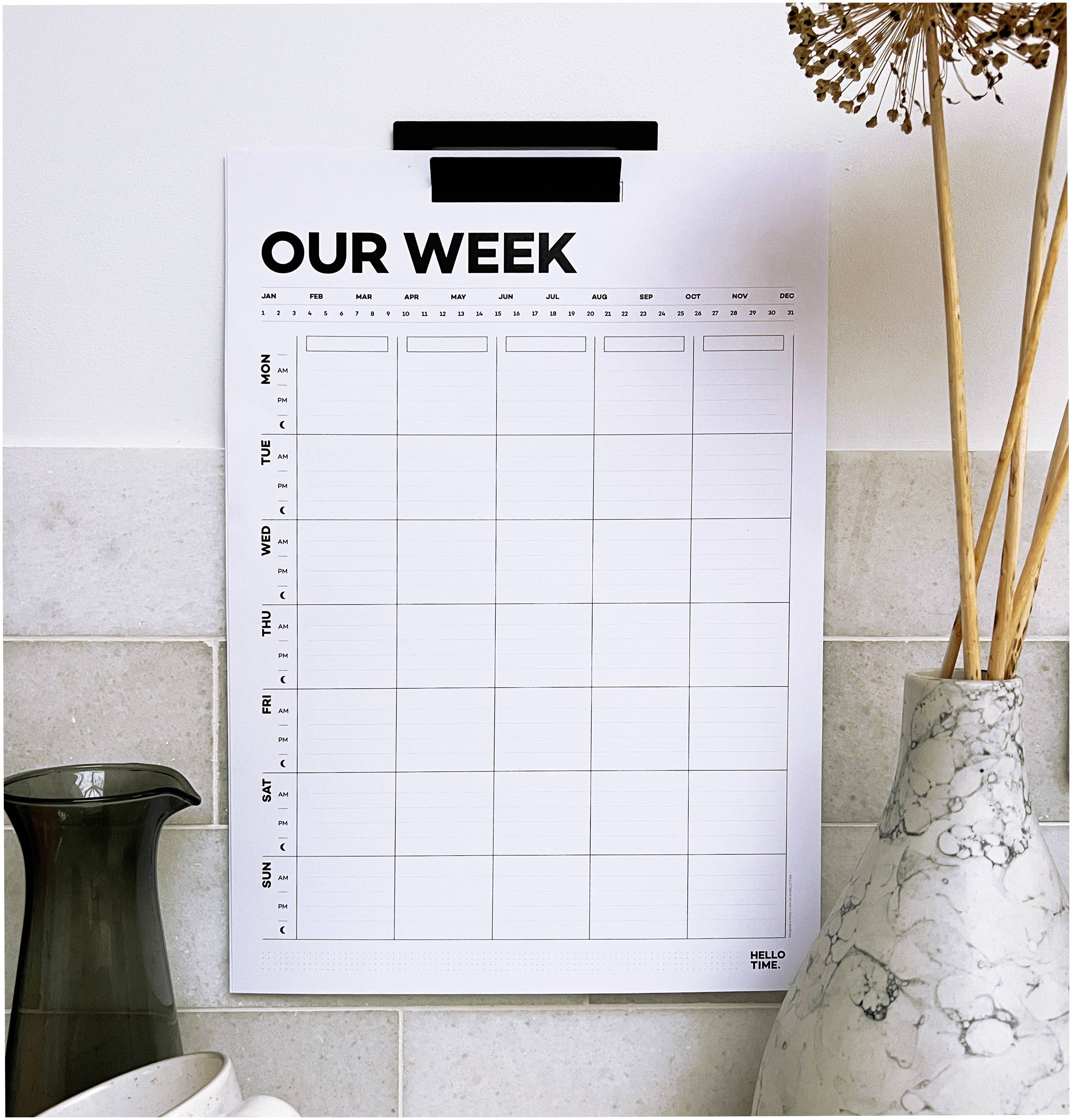 HELLO TIME - Venta al por mayor Agendas - Planificador Familiar de Pared