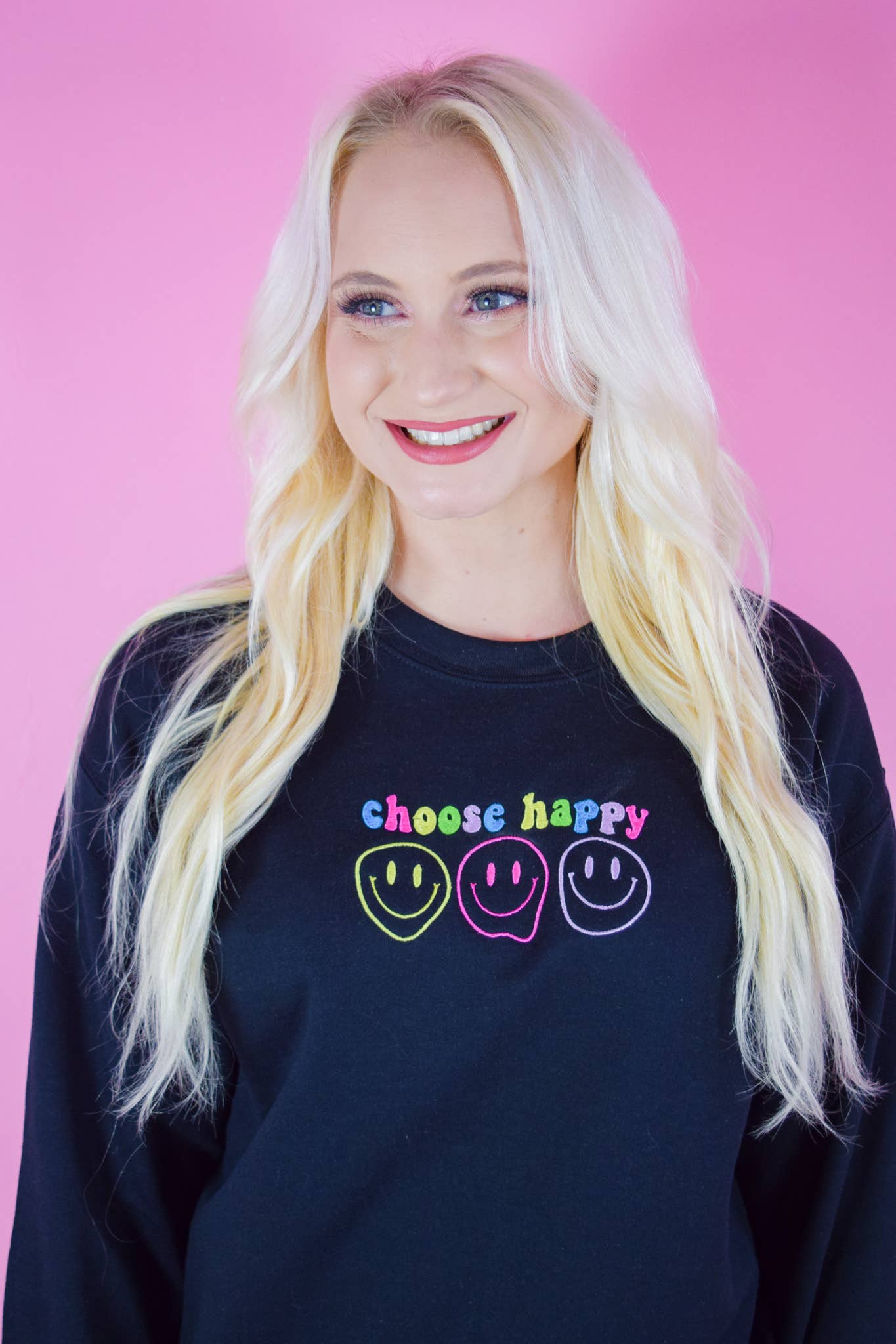 Spirit+Tribe - Wholesale Sweatshirt - Women's - CHOOSE HAPPY EMBROIDERED SWEATER3