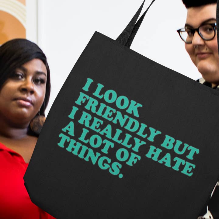 I LOOK FRIENDLY TOTE BAG for wholesale by TEAM JEMINI DESIGNS