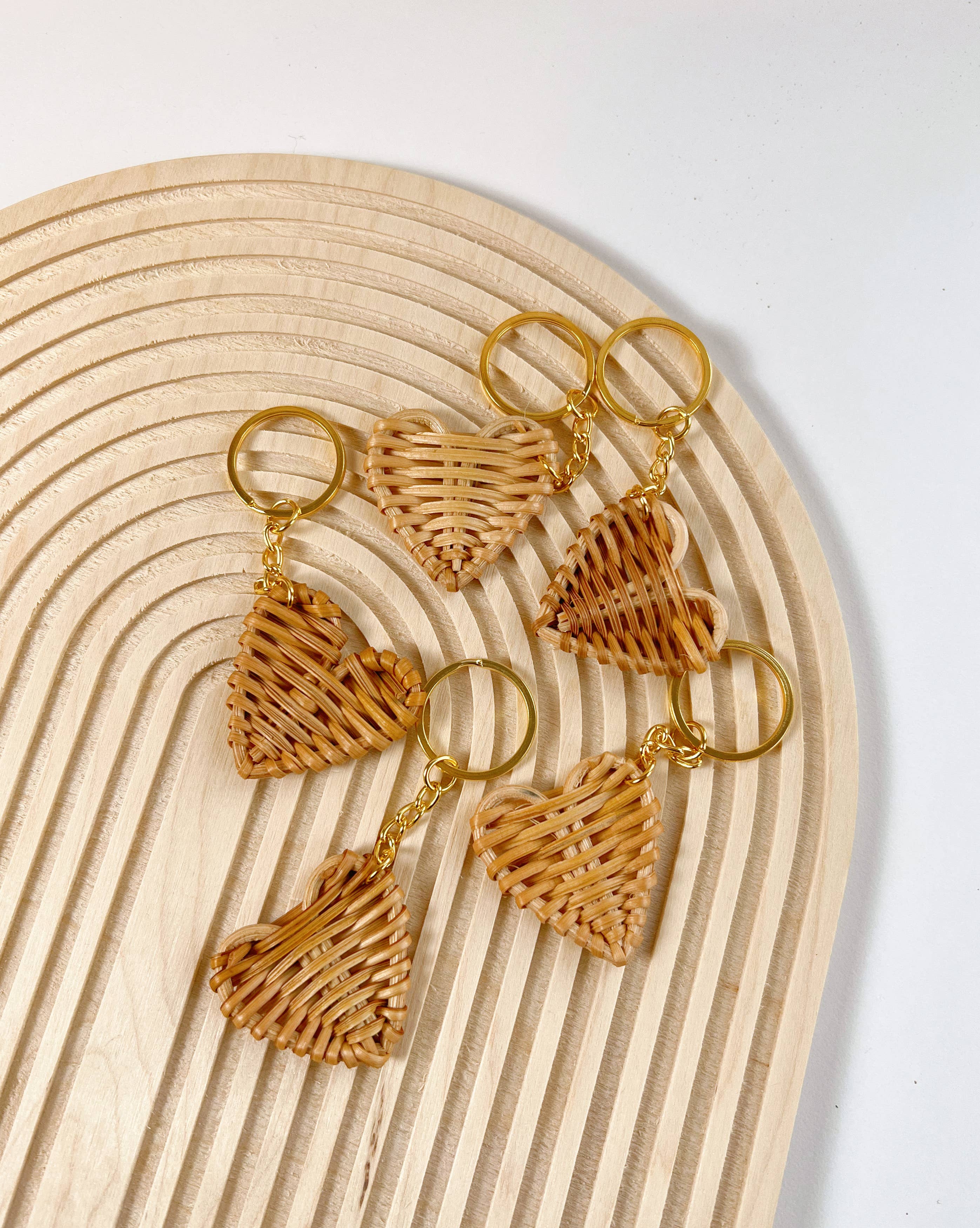 Meraki Handmade Collective - Wholesale Keychain - Women's - Rattan Heart Keychains0