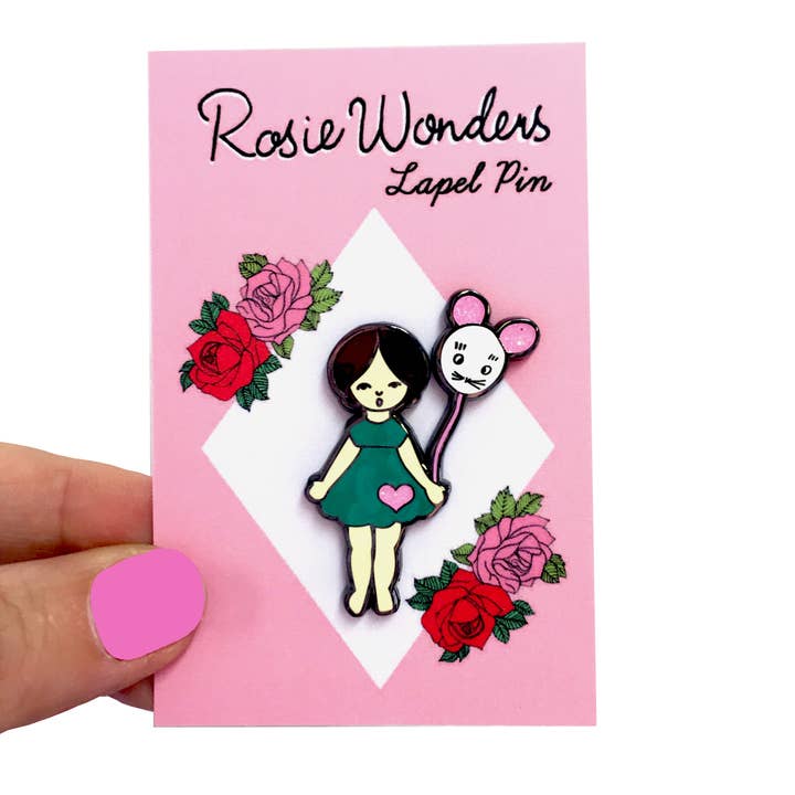 Alfinete de esmalte - menina balão por atacado de Rosie Wonders