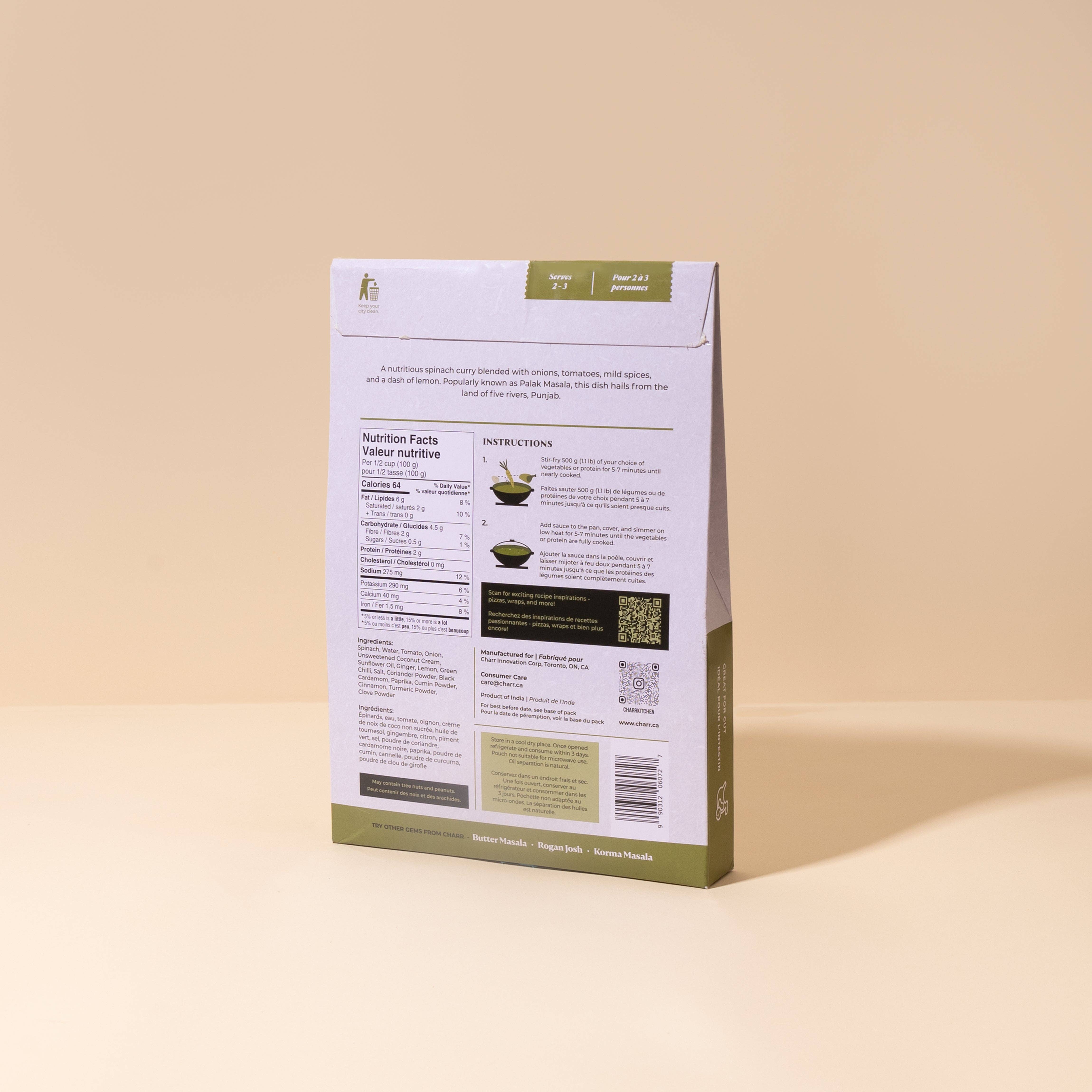 Charr – Großhandel Soße – Spinat Masala2